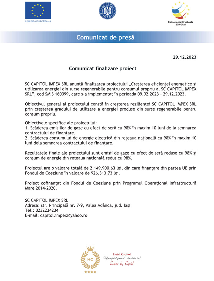 comunicat de presa